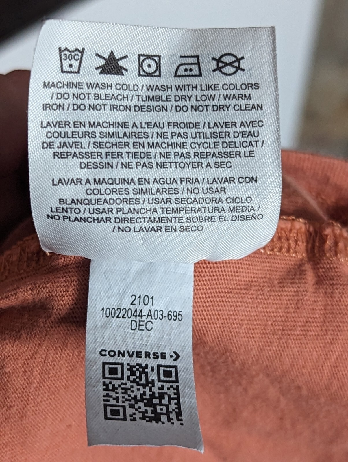 Converse Renew Love Your Mother Orange T-Shirt 50/50 Virgin & Recycled Cotton
