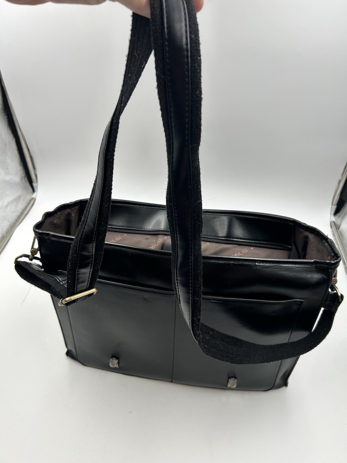 Ecosusi Bow Briefcase Vegan Leather Laptop Bag Satchel Fit 15.6″ Case Purse