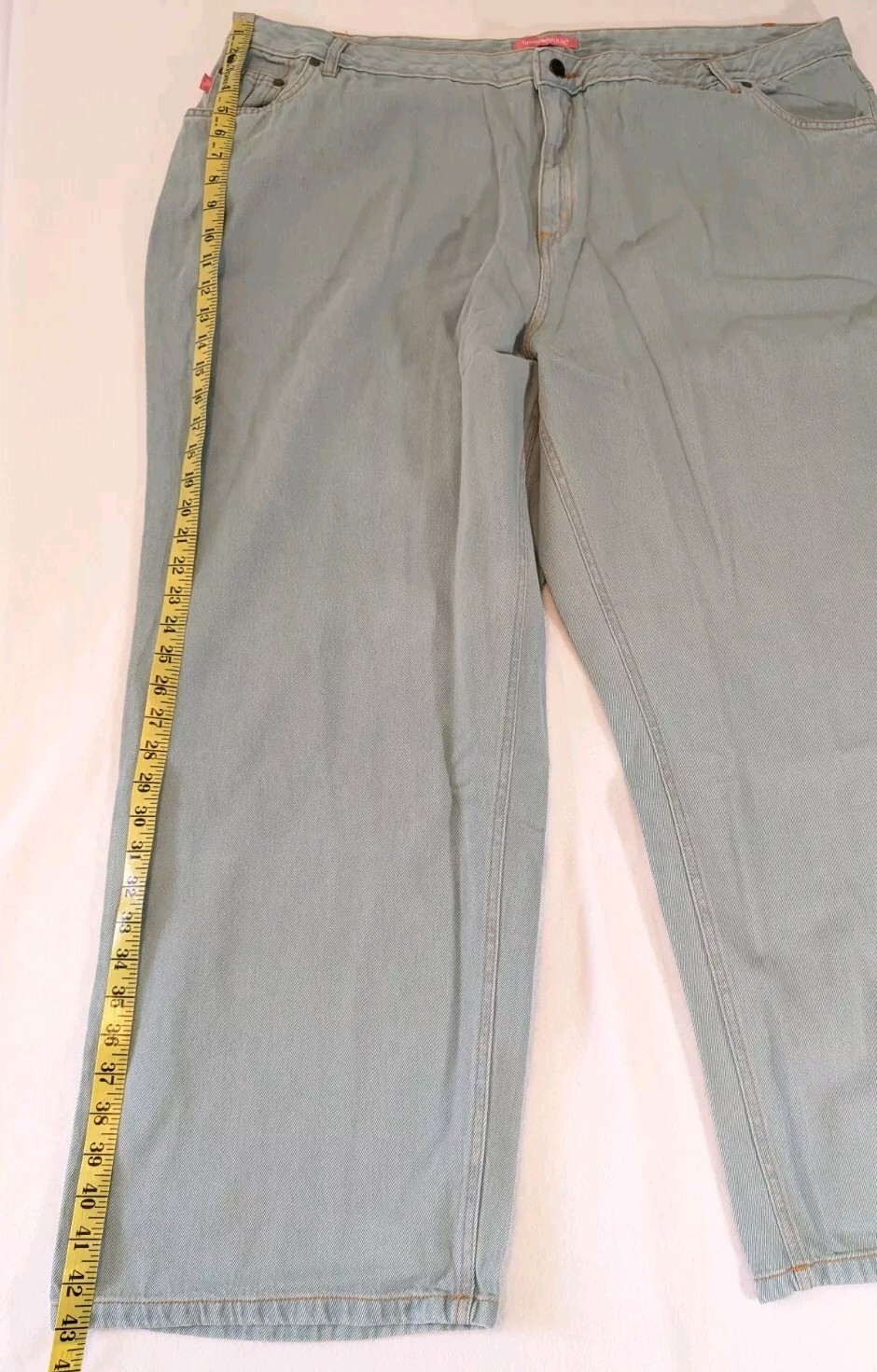 Woman Within Wide Leg Jeans 28W Light Blue Five Pocket Cuff Width 11 Inches NEW