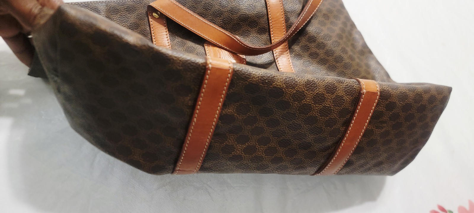 AUTHENTIC CELINE Macadam Pattern Tote Bag