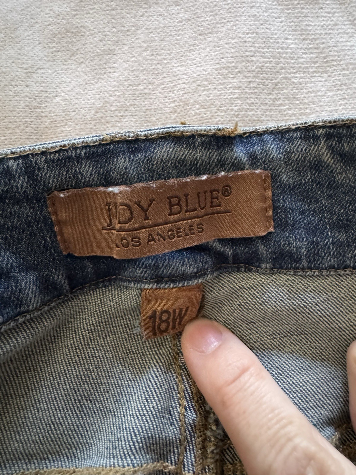 Judy Blue Straight Distressed Stretch Denim Jeans Blue 5-Pocket Zip Button