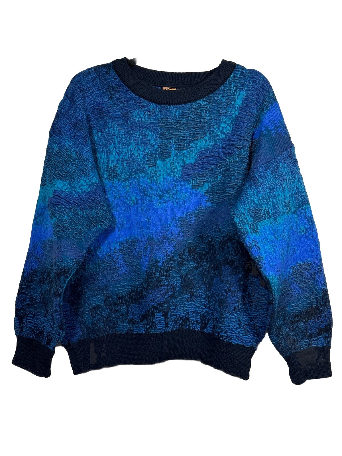 Vintage Far Horizons Australia Wool 3D Knit Textured Grandpa Sweater Sz M