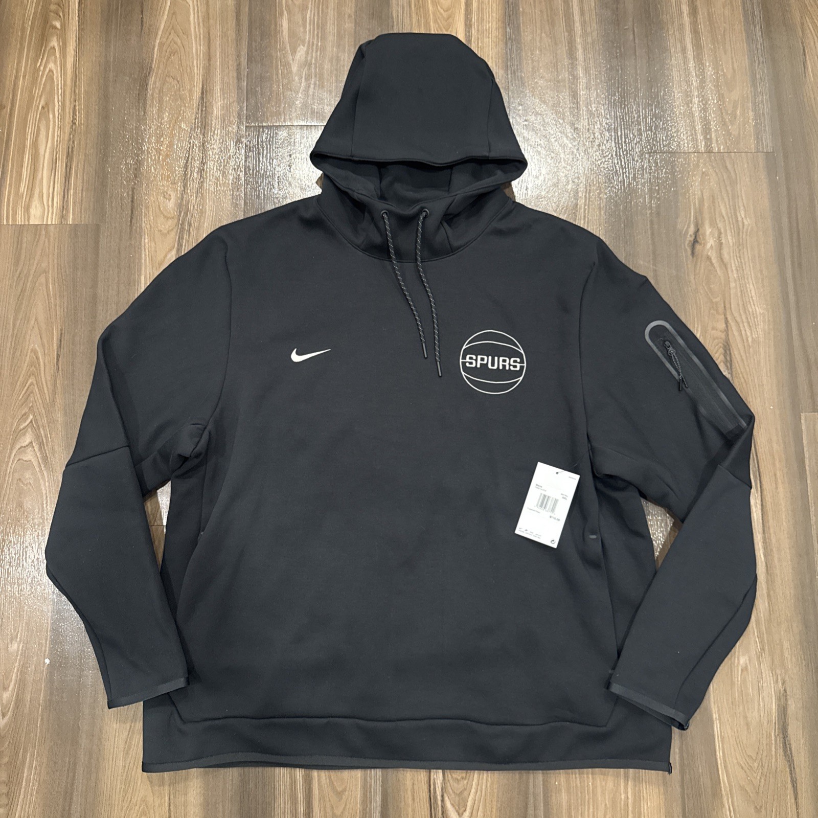 Nike Tech Fleece NBA San Antonio Spurs Men Sz 2XL-T Fitted Black Pullover Hoodie