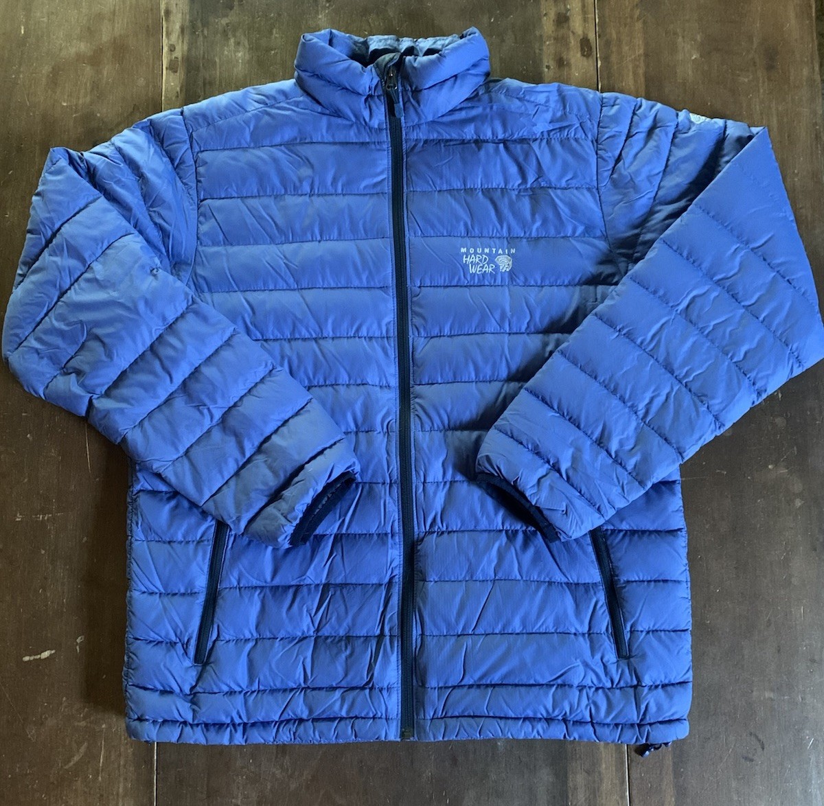 Mountain Hardwear Men’s Blue Down Full Zip Puffer Jacket Size L Short