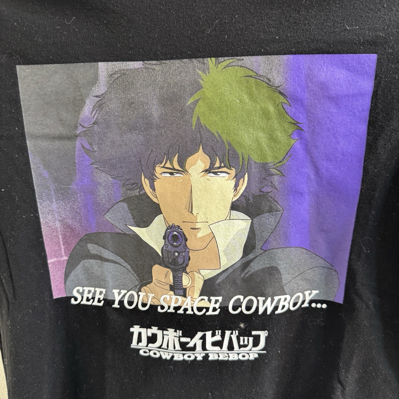 Cowboy Bebop Retro Anime Black See You Space Cowboy Spike Spiegel Shirt M