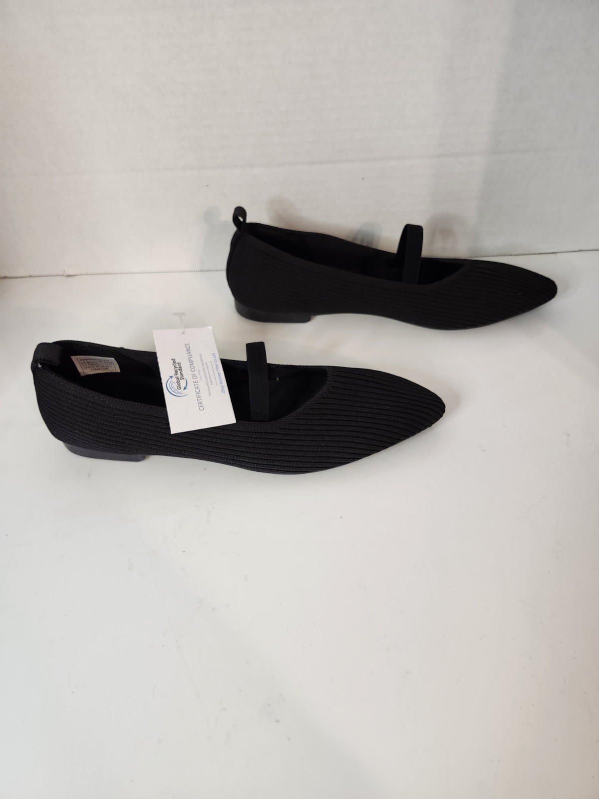 Burudani Black Knit Flats Women’s Size 7.5 Comfort Slip-On Shoes