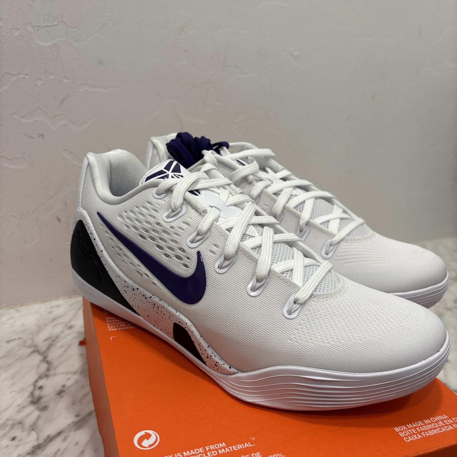 Nike Kobe 9 EM Protro TB ‘Lakers Home’ IH1401-100 Men Size 9 New Purple White