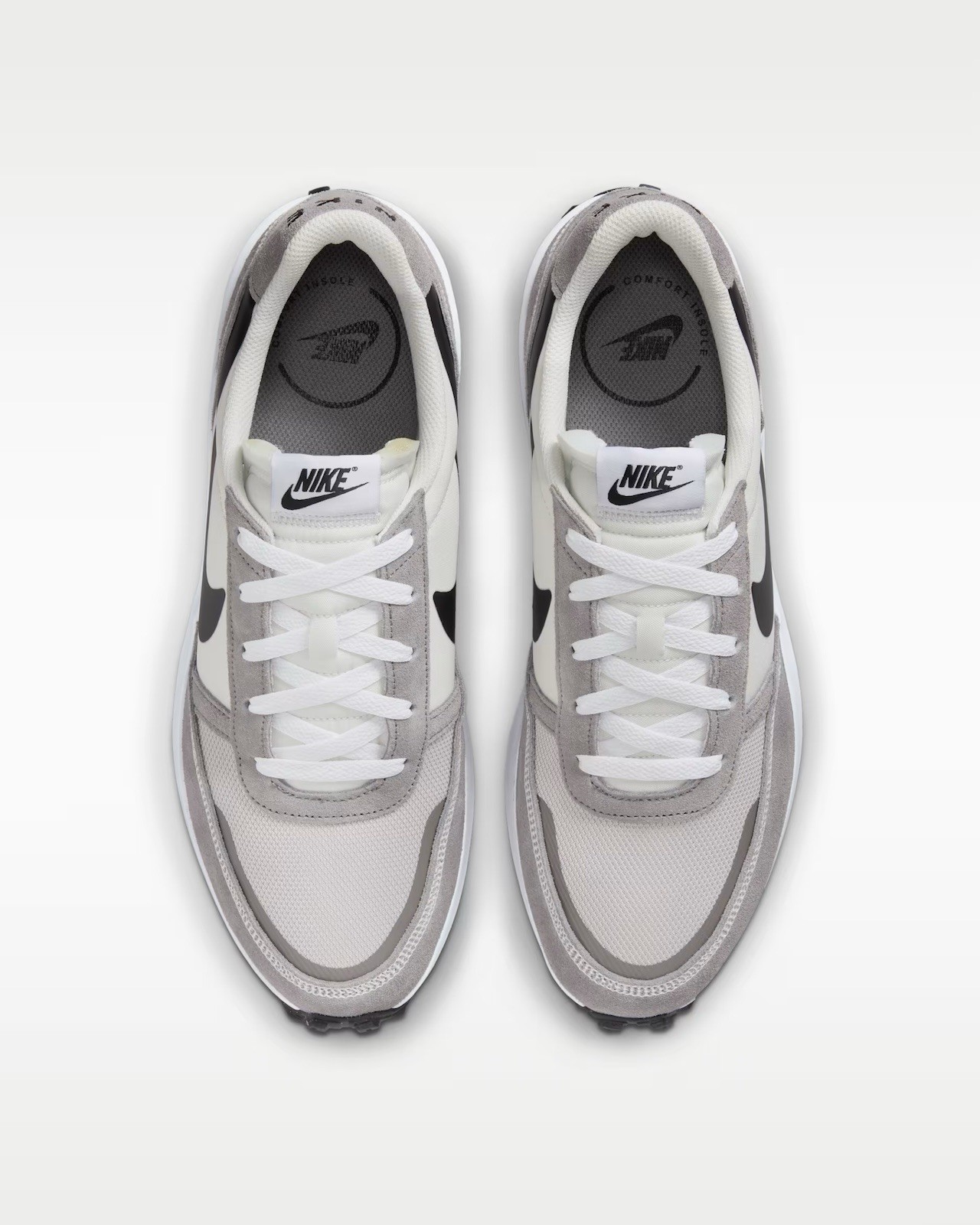 Nike Waffle Debut Flat Pewter Black White Running Sneakers FJ4195-003 Mens Sizes