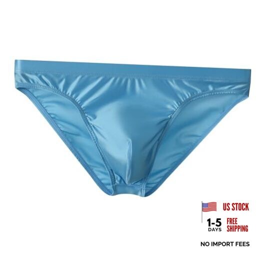 Men’s Ice Silk Triangle Bikini Low Rise Briefs Soft X-Large 1-pack Sky Blue