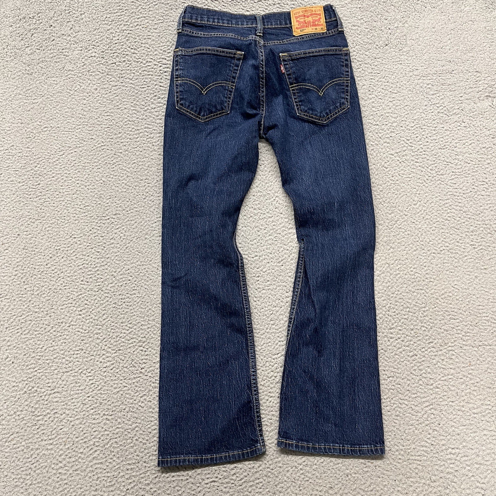 Levis 527 Jeans Mens 30×32(30) Blue Dark Wash Mid Rise Denim Boot Cut Classic