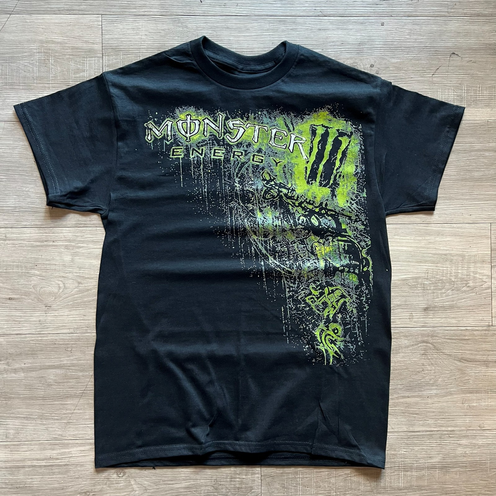 y2k/2000s affliction style monster graphic tee