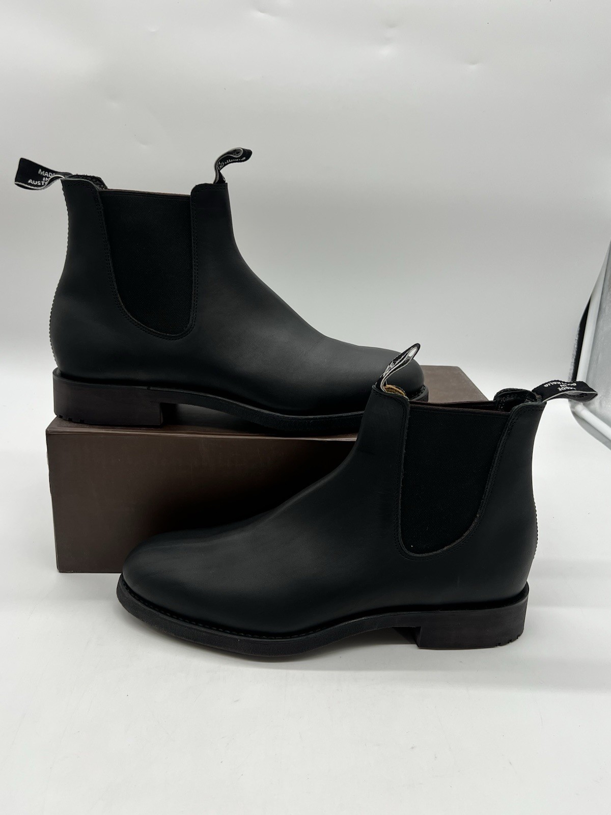 R.M Williams Gardner Men UK Sz 10.5 Sz US 11.5 Black Leather Chelsea Boots Shoes
