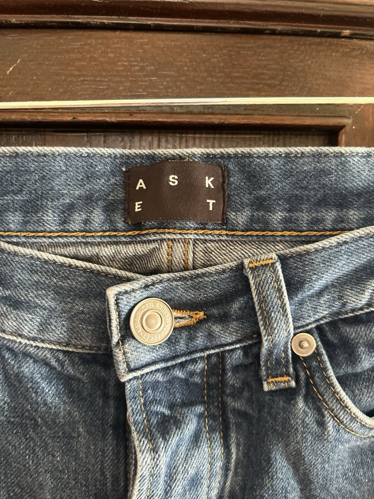 ASKET Mens Light Wash Blue Denim Butterfly Jeans Regular 31/32 Made In Italy