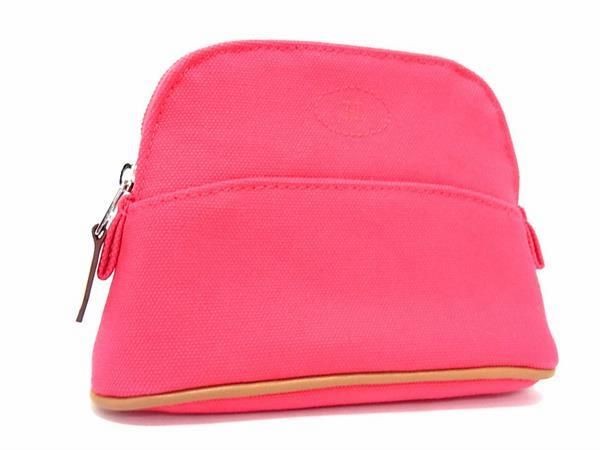 HERMES Bollywood Pouch Mini Mini Canvas Pink AS7415