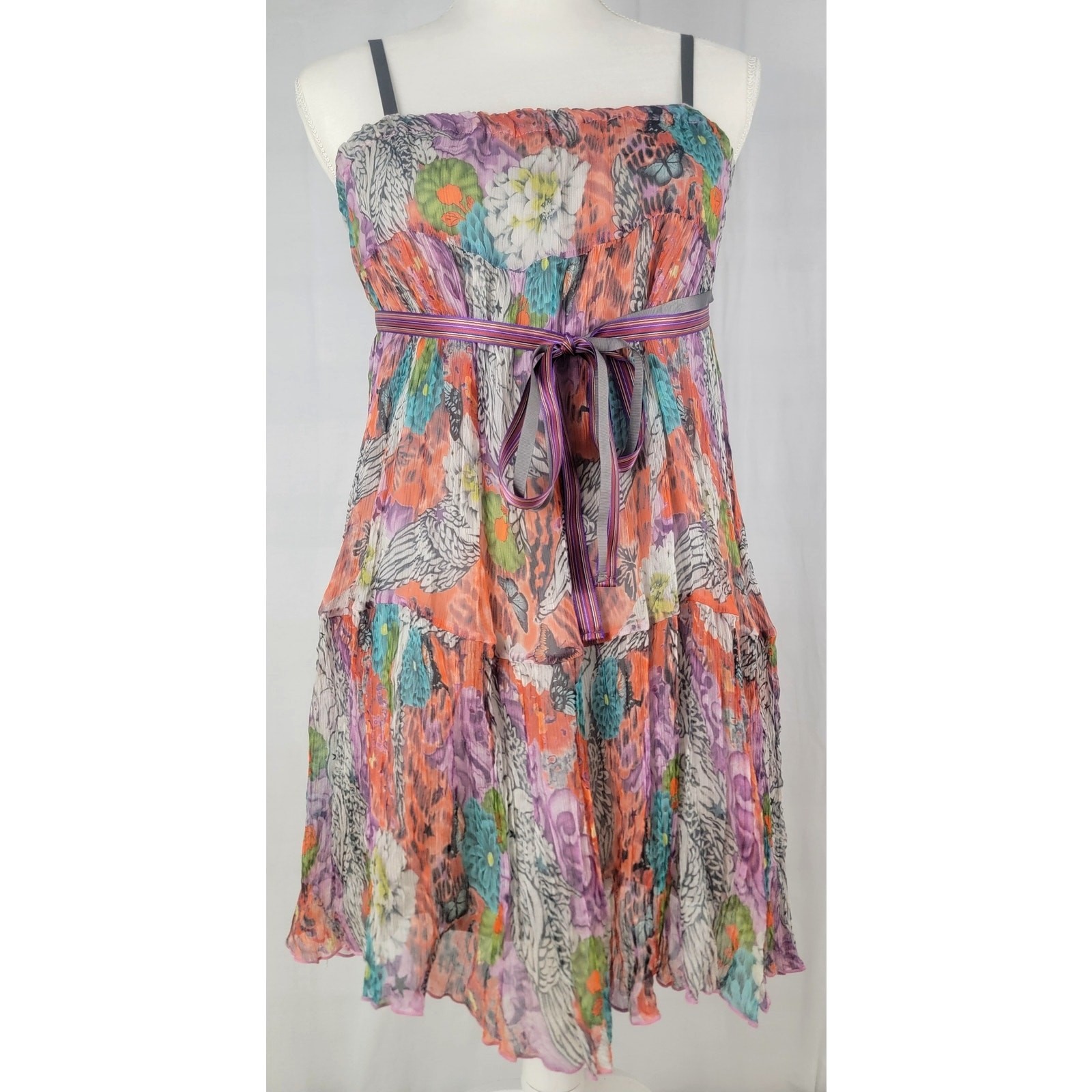 Garella Elisa Silk Chiffon Floral Dress IT 40 US 4 Resort Coachella $403 NWT
