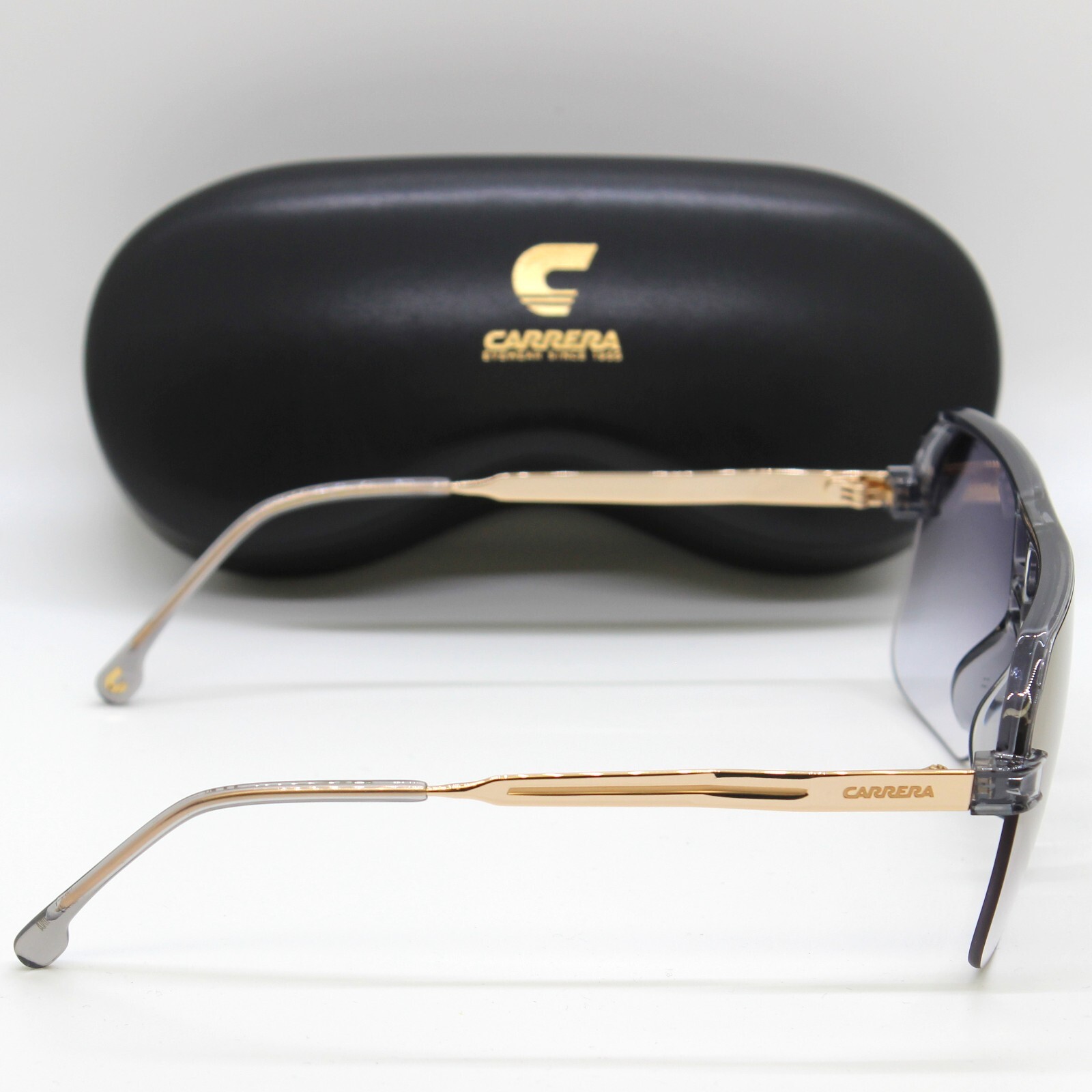 NEW Carrera 1066 Half Rim Navigator Sunglasses KB7 Grey Gold Mirror Gradient