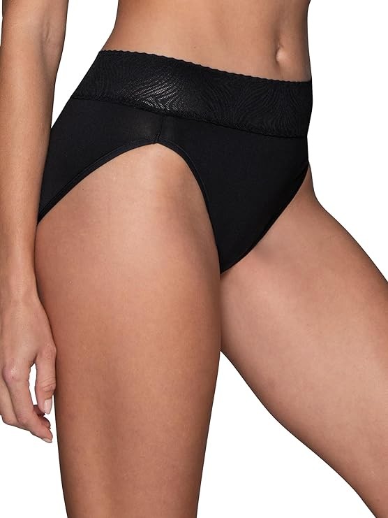 3 Pack Vanity Fair Women’s Effortless HI-Cut Panties 13475 Black 6-10
