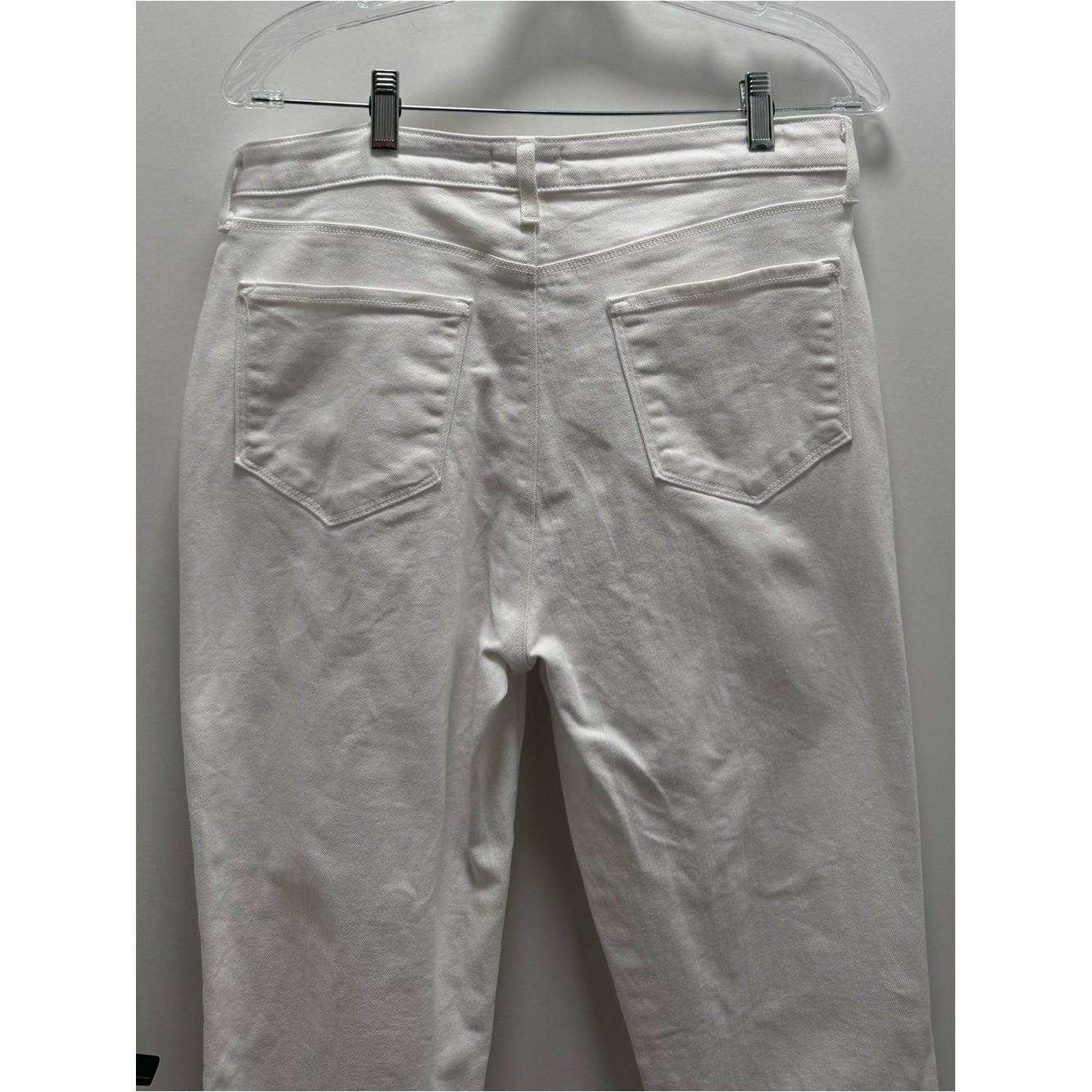 L’AGENCE White Blanc Draya 98% Cotton Slim Straight High Waisted Jeans 31