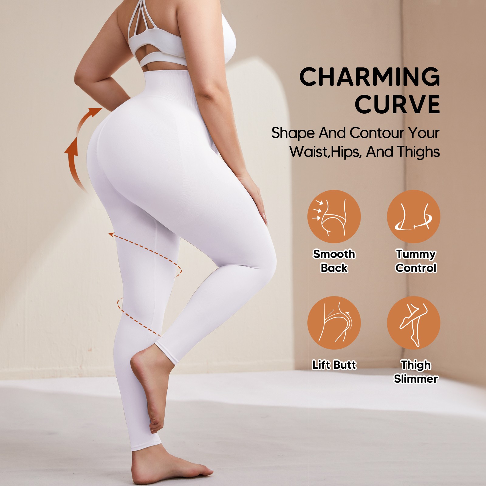 Plus Size Slimming Anti Cellulite Compression High Waist Leggings Leg Shaper