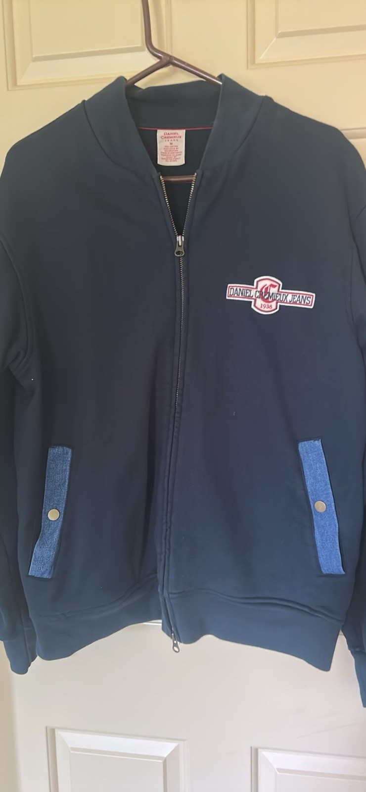 Daniel Cremieux Jeans Men’s M Full Zip Fleece Sweatshirt Navy Pockets Logo