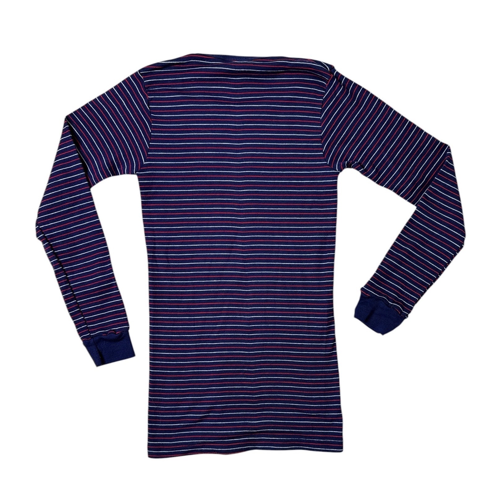 REI Vintage Meraklon Polypropylene Base Layer Top S Navy Red Striped Gorpcore