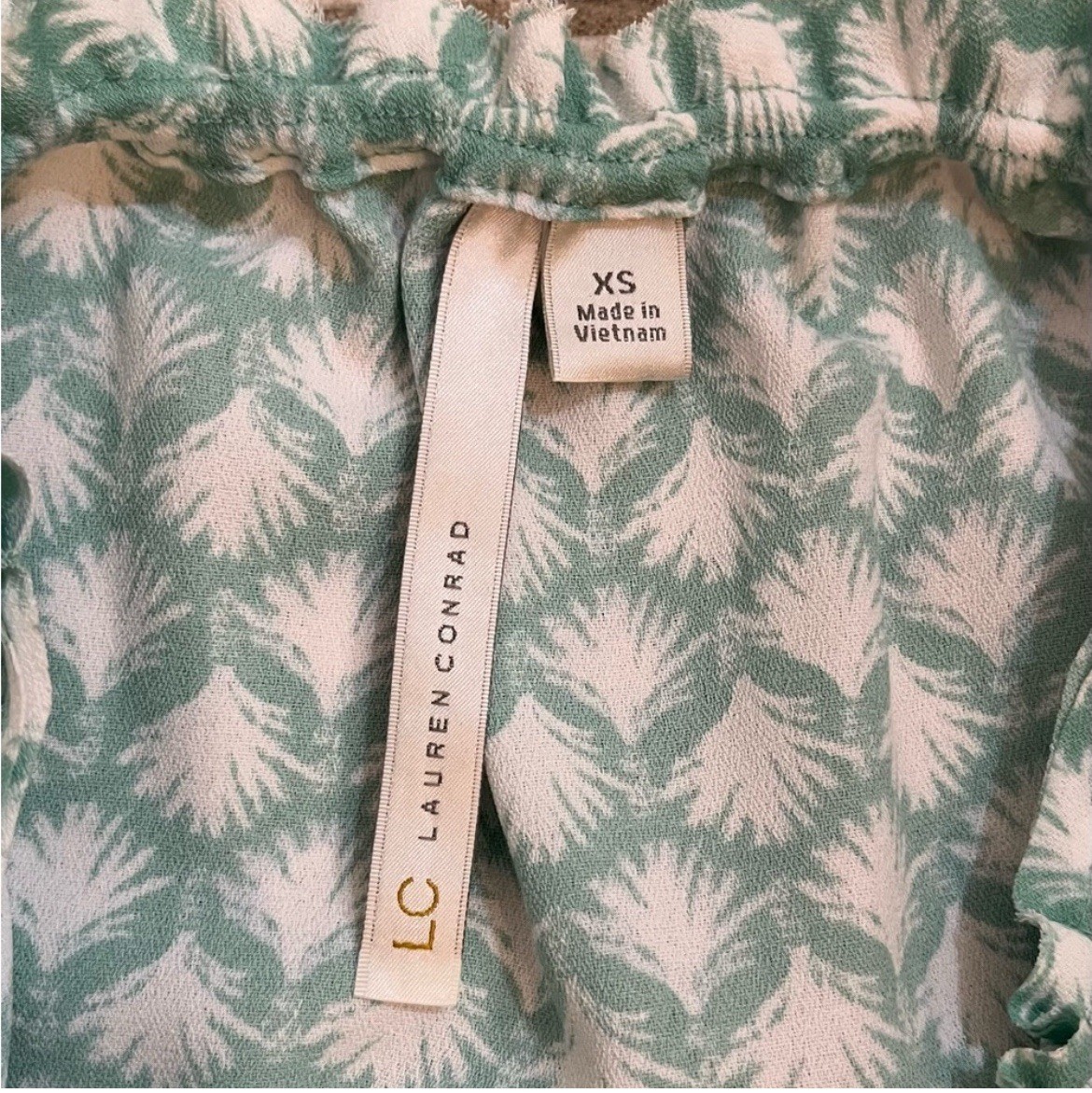 👗 LC Lauren Conrad Mint Patterned Midi Dress w/ Belt~Women’s Sz XS~Sleeveless