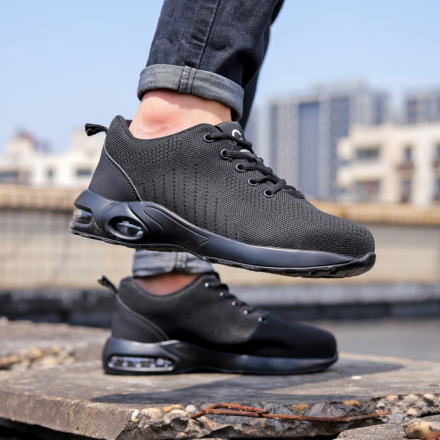 Men’s Safety Work Shoes Breathable Puncture Boots Anti Slip Indestructible Shoes