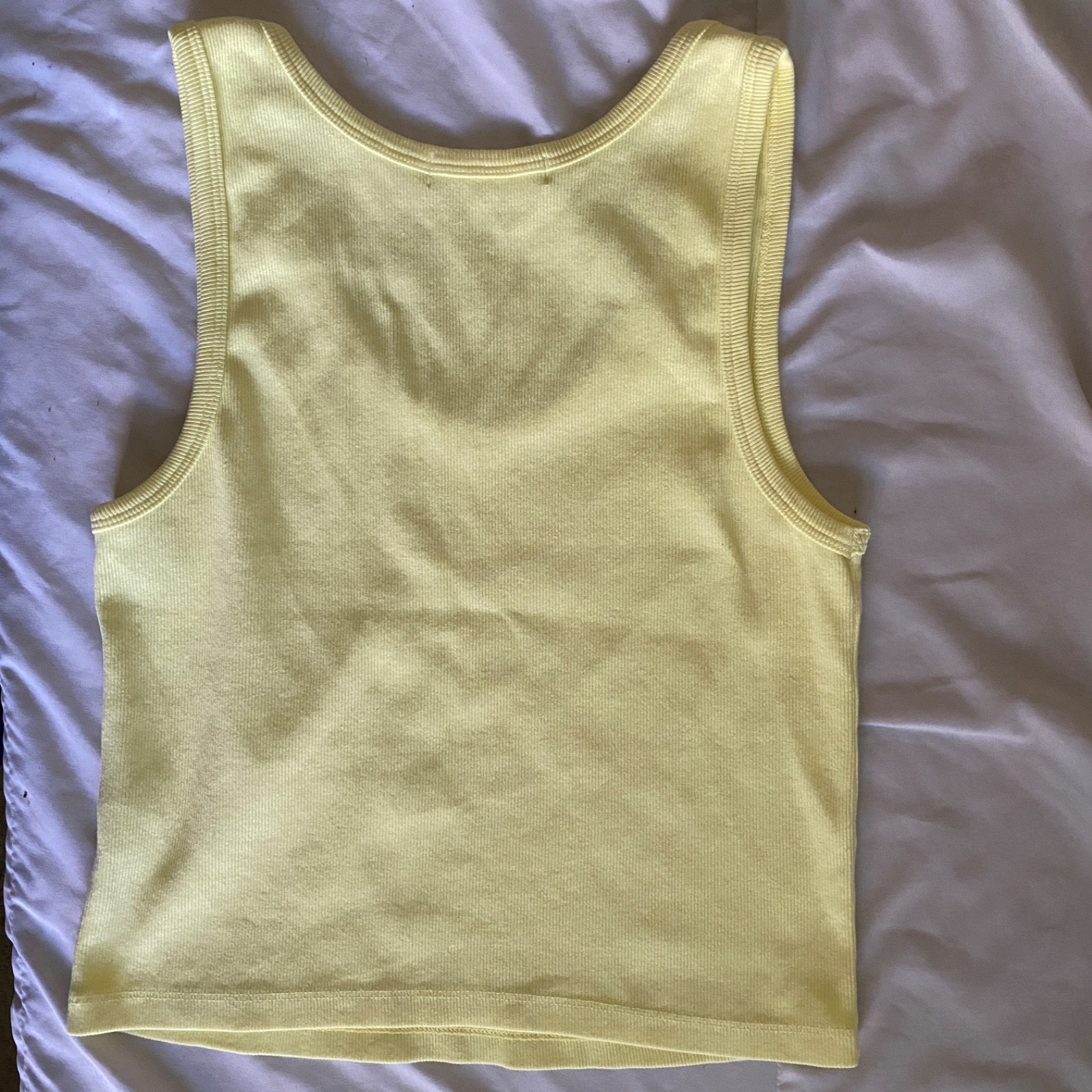 PerfectWhiteTee Sleeveless tank Women’s Size L Yellow The Blondie Scoop Neckline