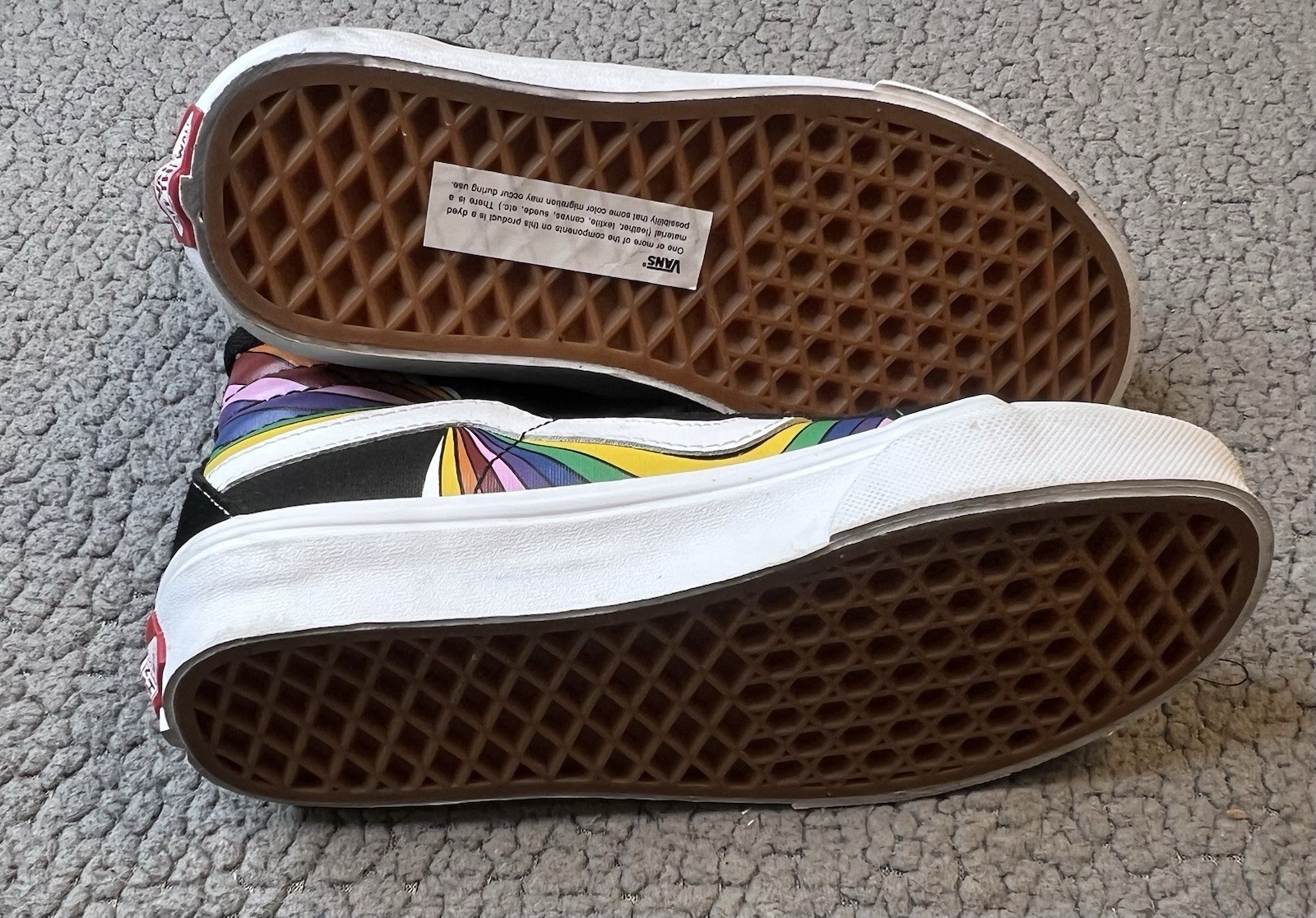 Vans SK8 Hi Reissue Refract True Black And White With Multi Colors Womens Size 5
