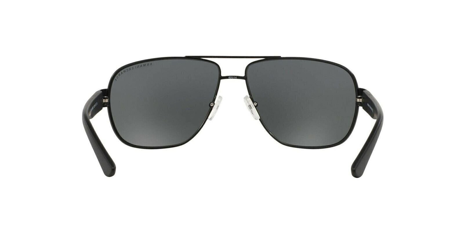 A|X Armani Exchange Men’s AX2012S Rectangular Metal Sunglasses, Satin Black