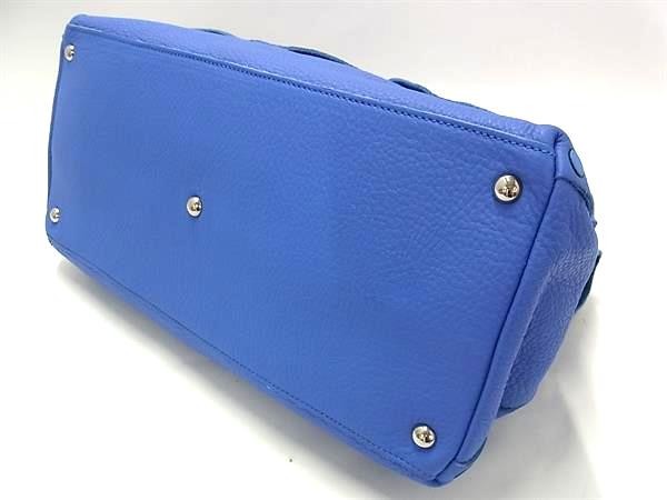 ZANELLATO Postina Leather 2 Way Shoulder Bag Blue FM4482