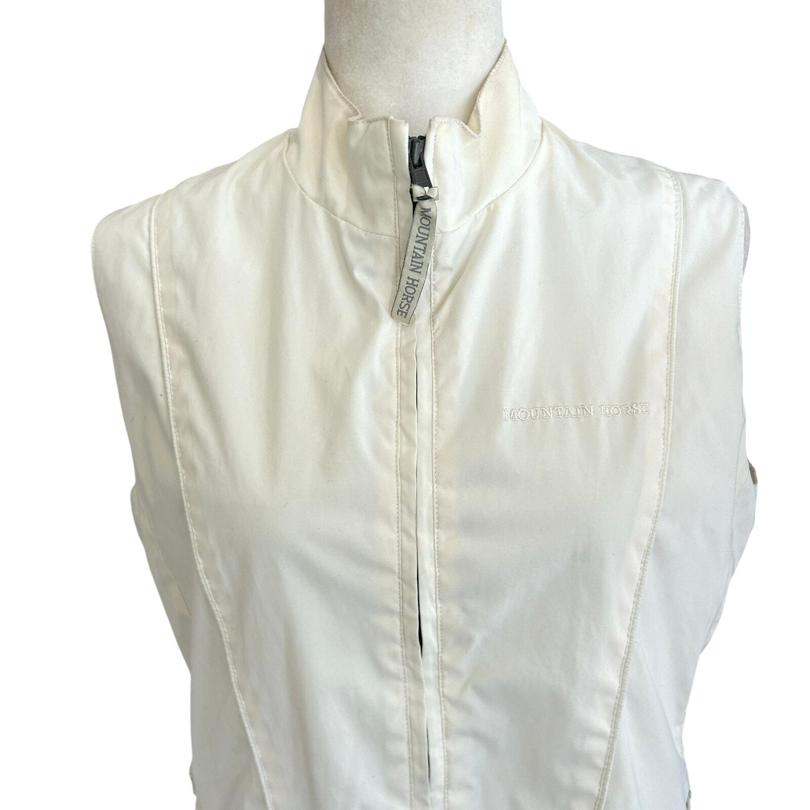 Mountain Horse Full Zip Riding Vest Women Medium Cream Equestrian Horses Outdoor