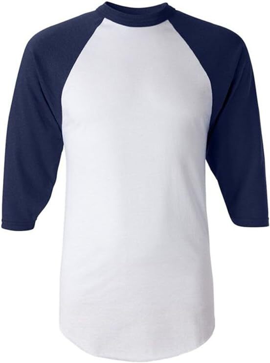 Men’s Regular fit Two Tone 100% Ring-Spun Combed Cotton Raglan ¾ Sleeve Baseball