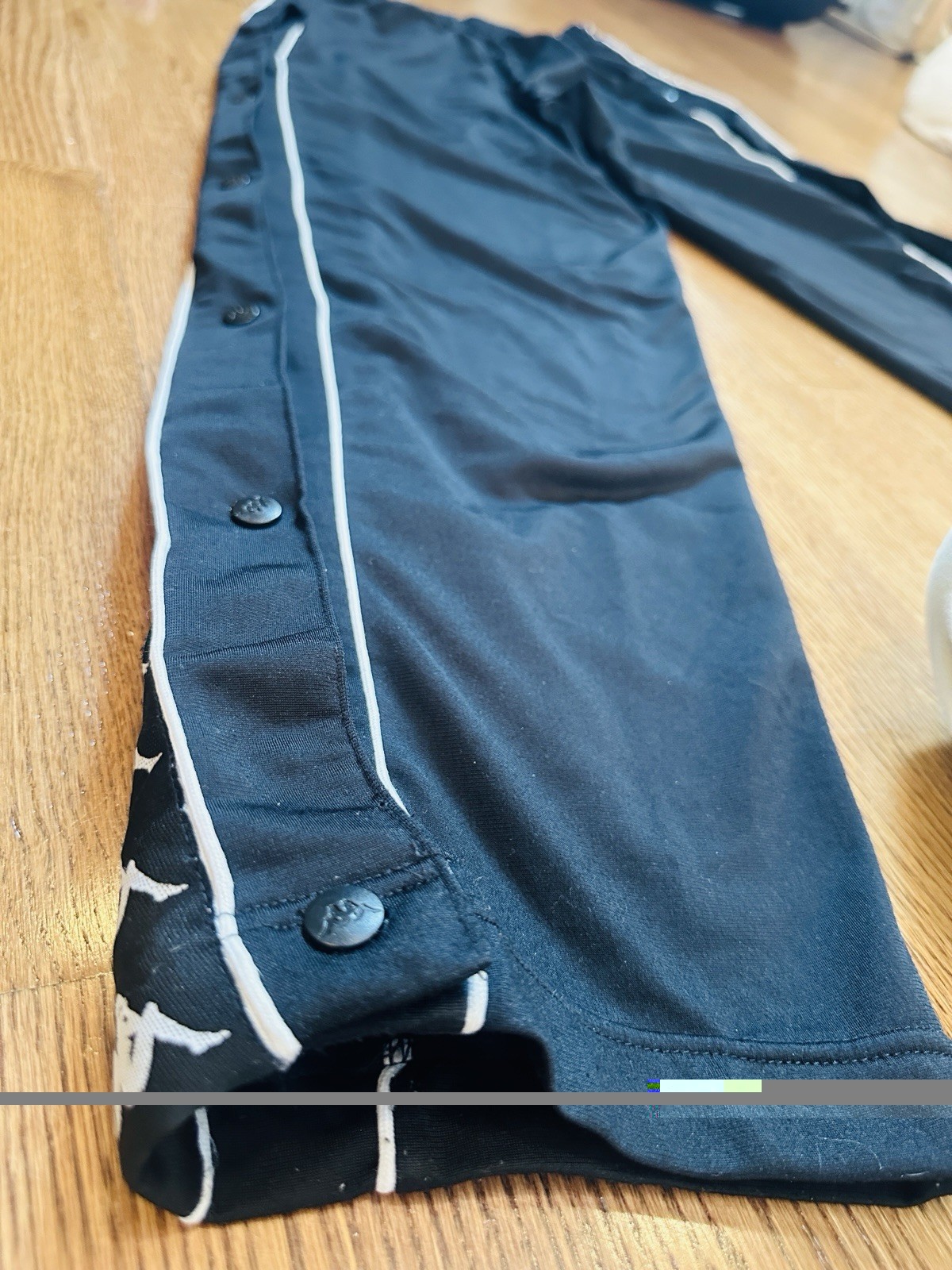 VTG Y2K Kappa Men’s Tear Away Snap On Track Pants Drawstring Black L Activewear