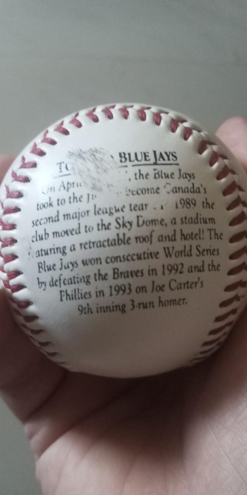 Blue Jays 20th Anniversary (1977-1997) Commemorative Baseball