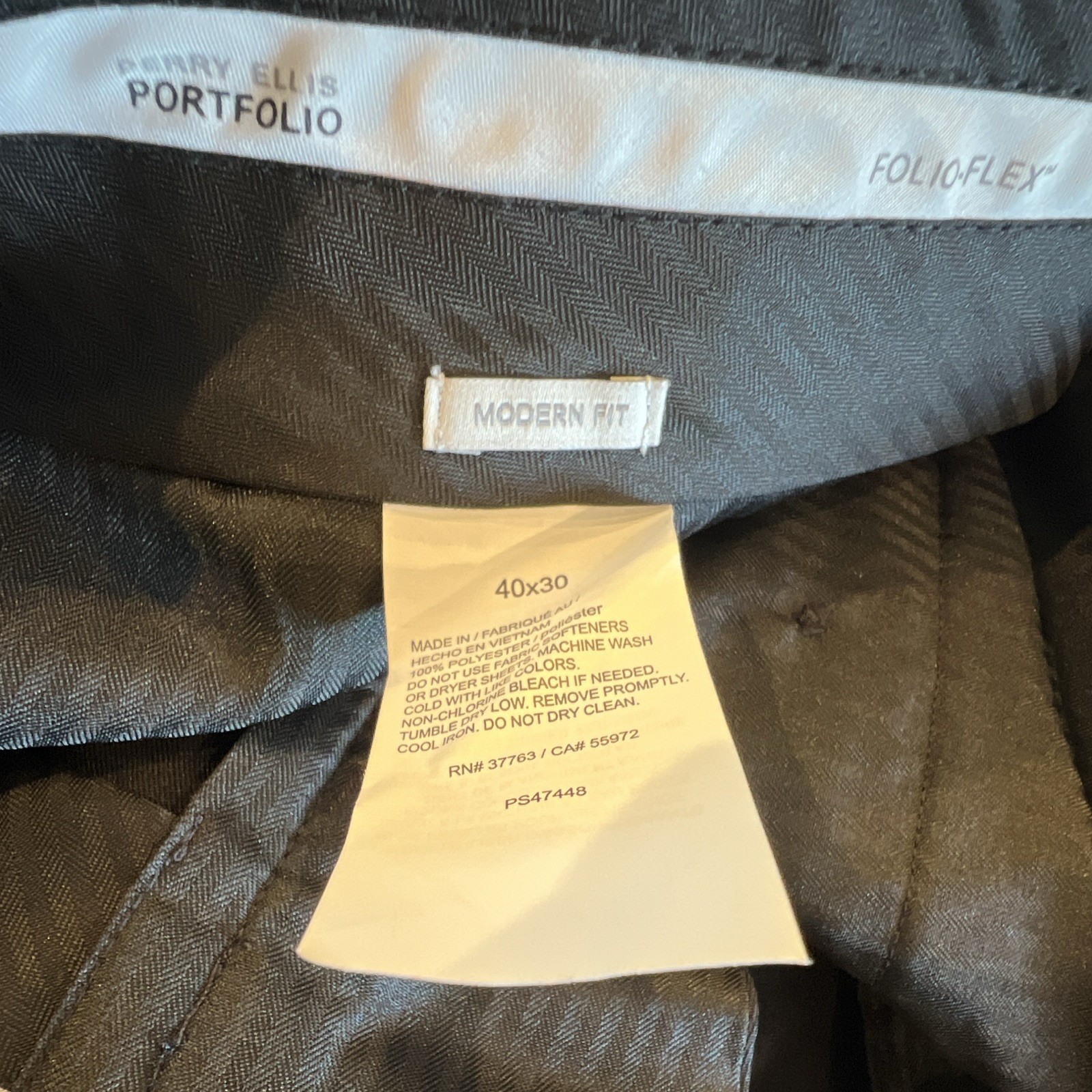 Perry Ellis Portfolio Men’s Black Dress Pants 40Wx30L