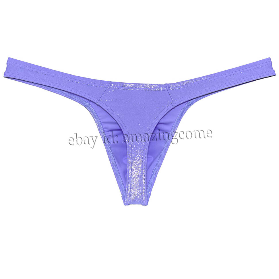 Men Gloss Bikini Thong Underwear Classics T-back Elastic Bulge Pouch Underpants