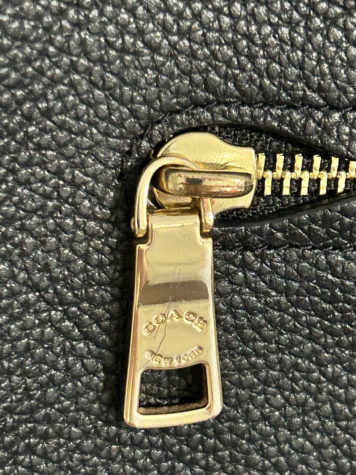 COACH Chaise Leather Crossbody Polished Black Gold Medium