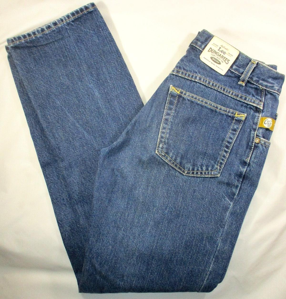 Vtg LEE DUNGAREES High Waist Denim Blue Jeans~28×31 Actual~Straight~USA~Preowned