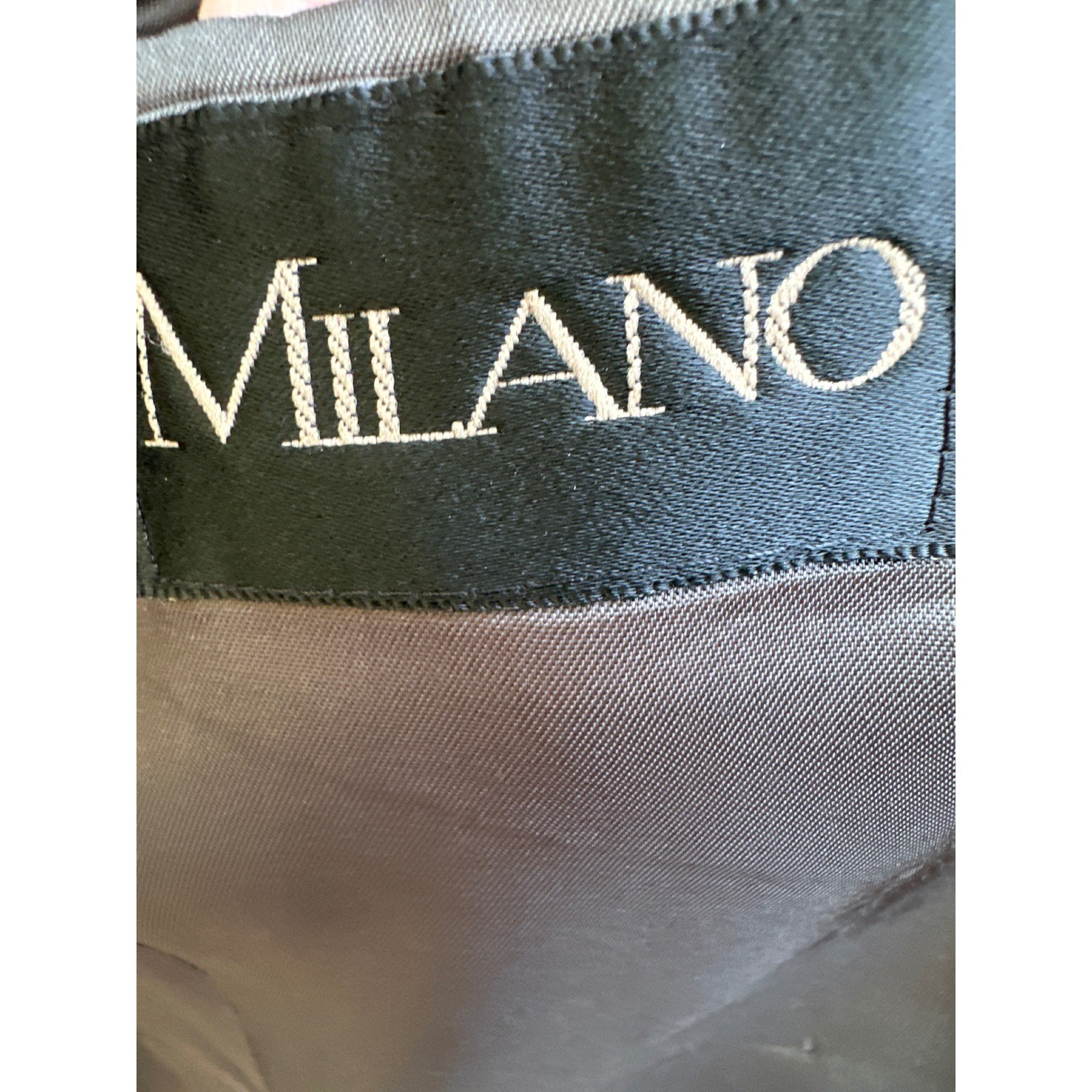 Milano Antons Mens 40S Pure Wool Pinstripe Blazer Embroidered Detail Gray 40