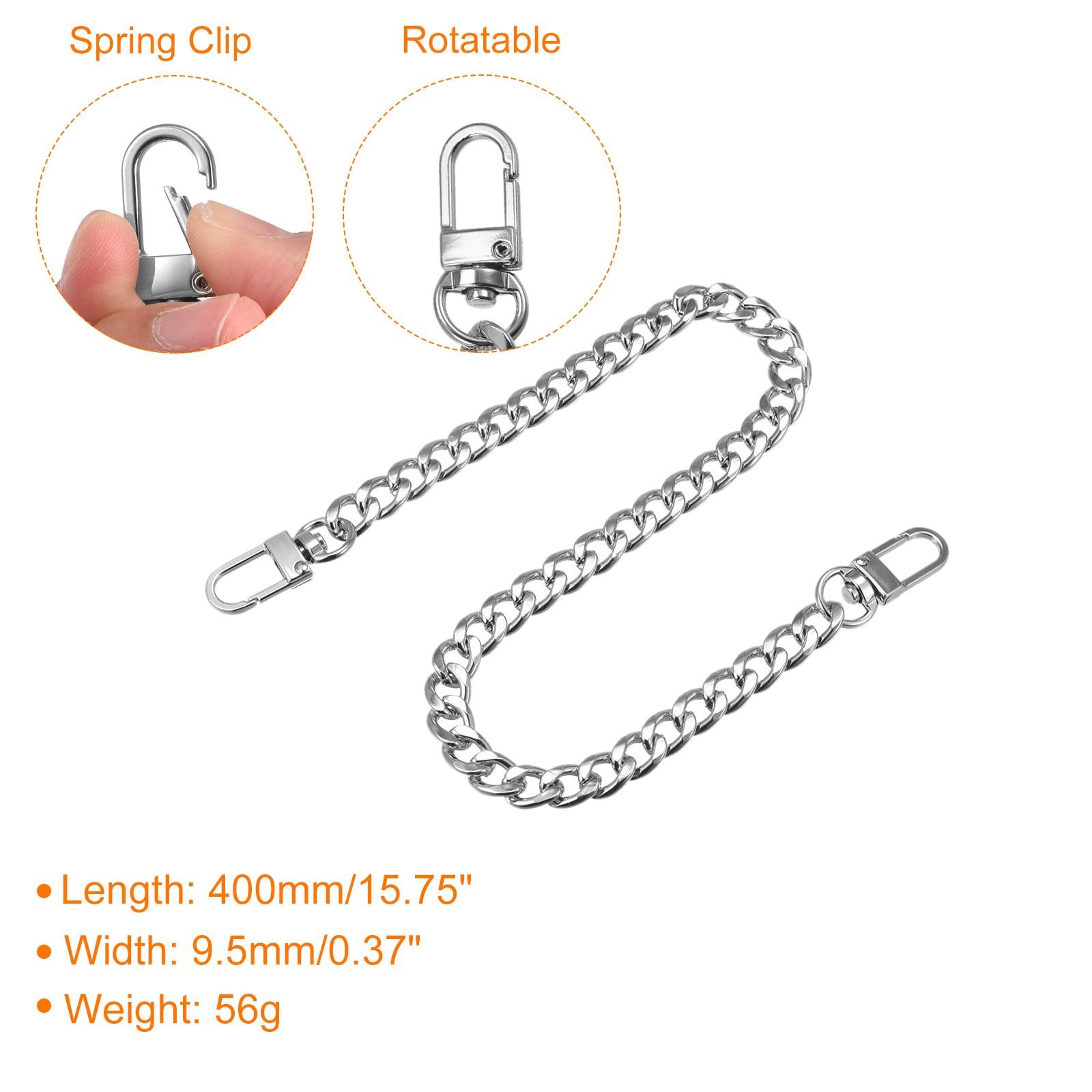 Iron Flat Chain Strap 16″ Handbag Chains Purse Straps DIY Replacement Silver