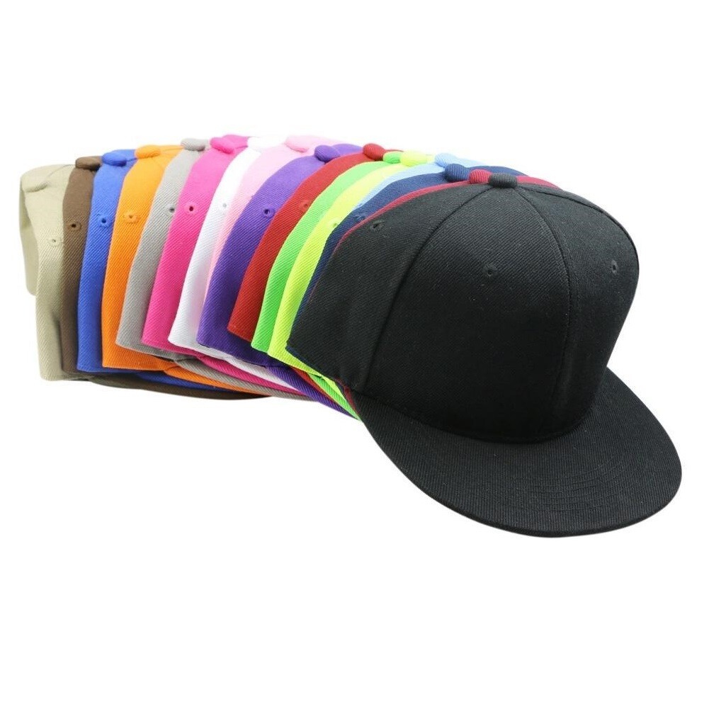 Snapback Hat Classic Hip Hop Style Visor Flat Baseball Cap Solid Blank Hats New