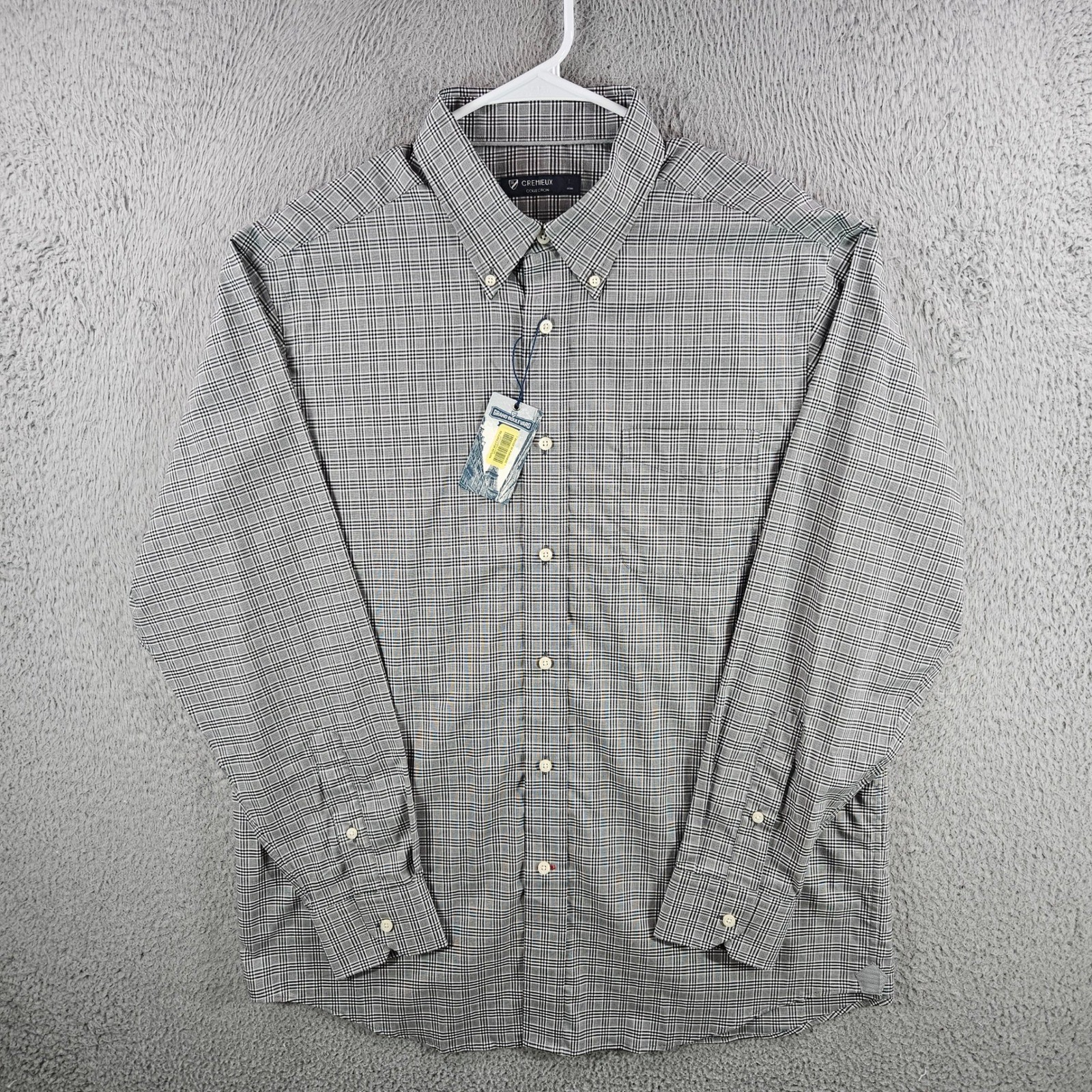 Cremieux Collection Men L Shirt Tessitura Monti Cotton Plaid Button Down NEW