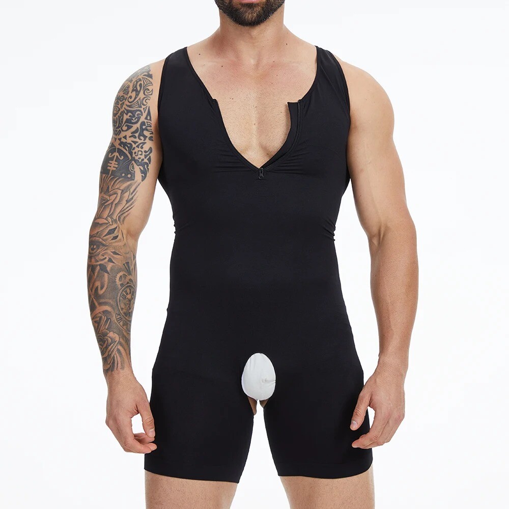 Men Bodysuits Shapewear for Tummy Control Compression Shirts Full Body Shaper US