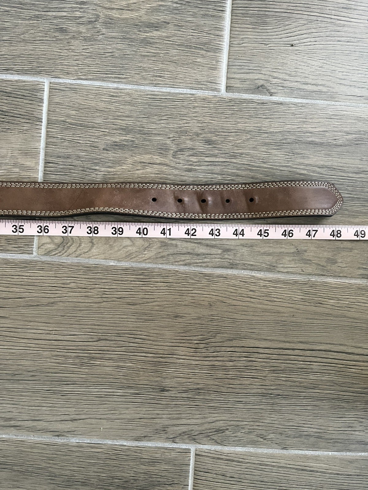 Men’s Wrangler Genuine Leather Triple Stitch Casual Western Brown Belt Size 44