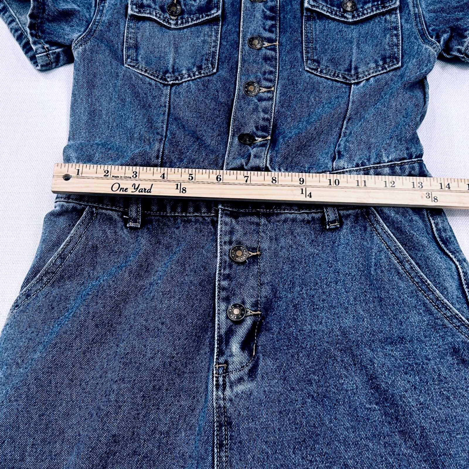 Lioness U Know Whats Up Denim Romper Womens S Blue Utility Button Front Playsuit