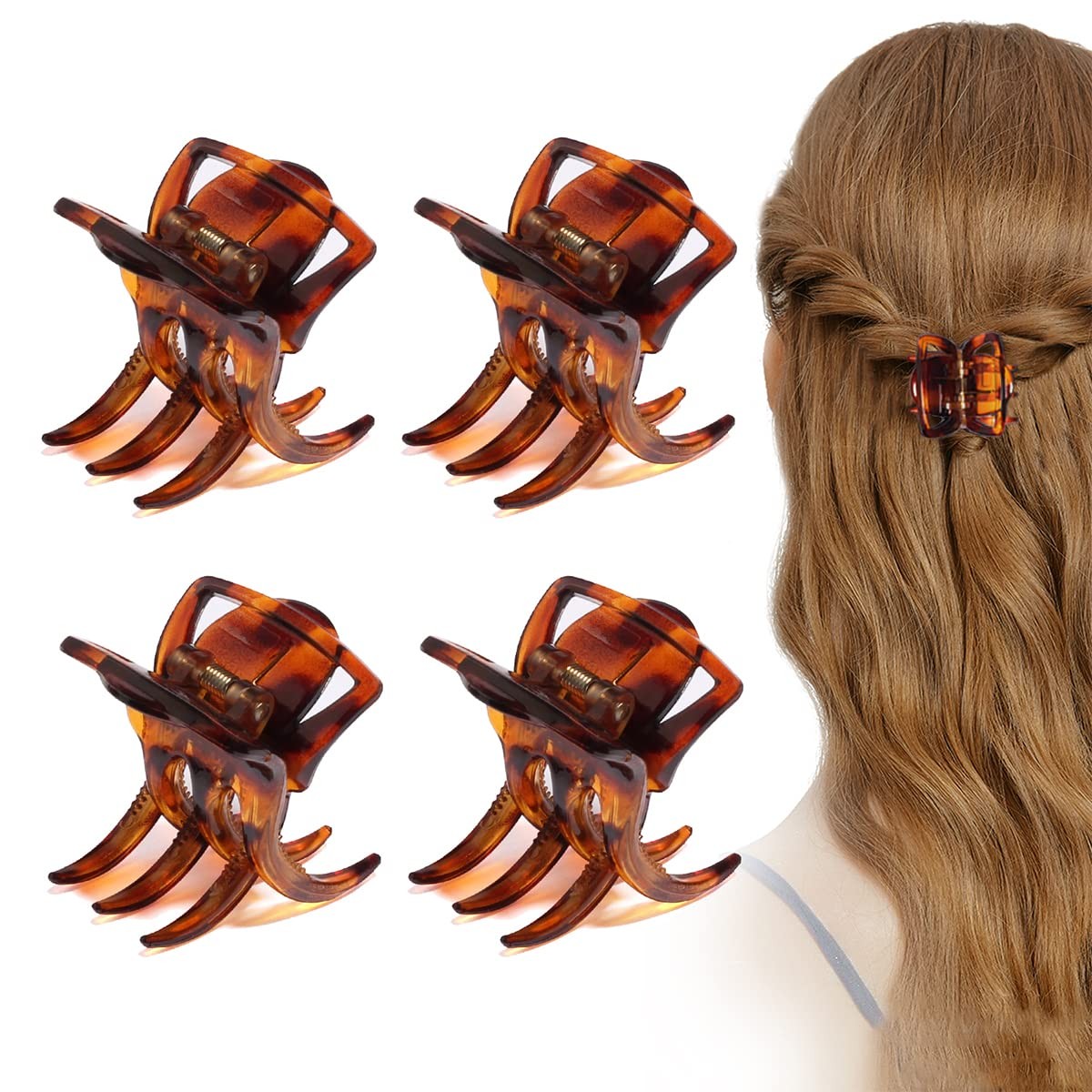 6 Pieces Hair Claw Clips, 1.3 Inch Jaw Clips for Thick or Medium Hair
