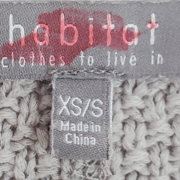 Habitat Oversized Gray Batwing Knit Sweater Casual XS Sm Natural Fiber Lounge
