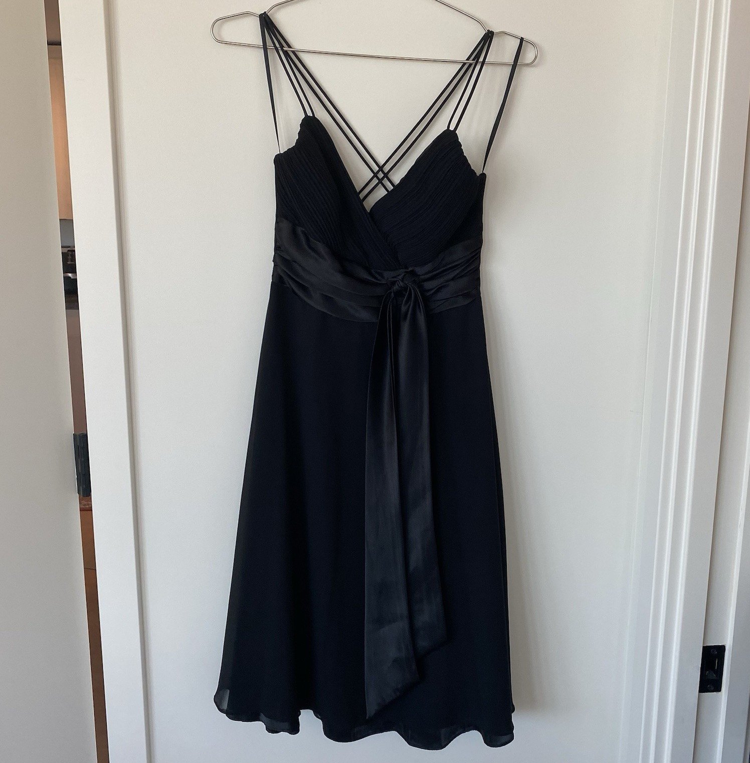 Vintage 1990s Landmark Black Dress. Spaghetti Straps. Size XS. Y2K/LBD