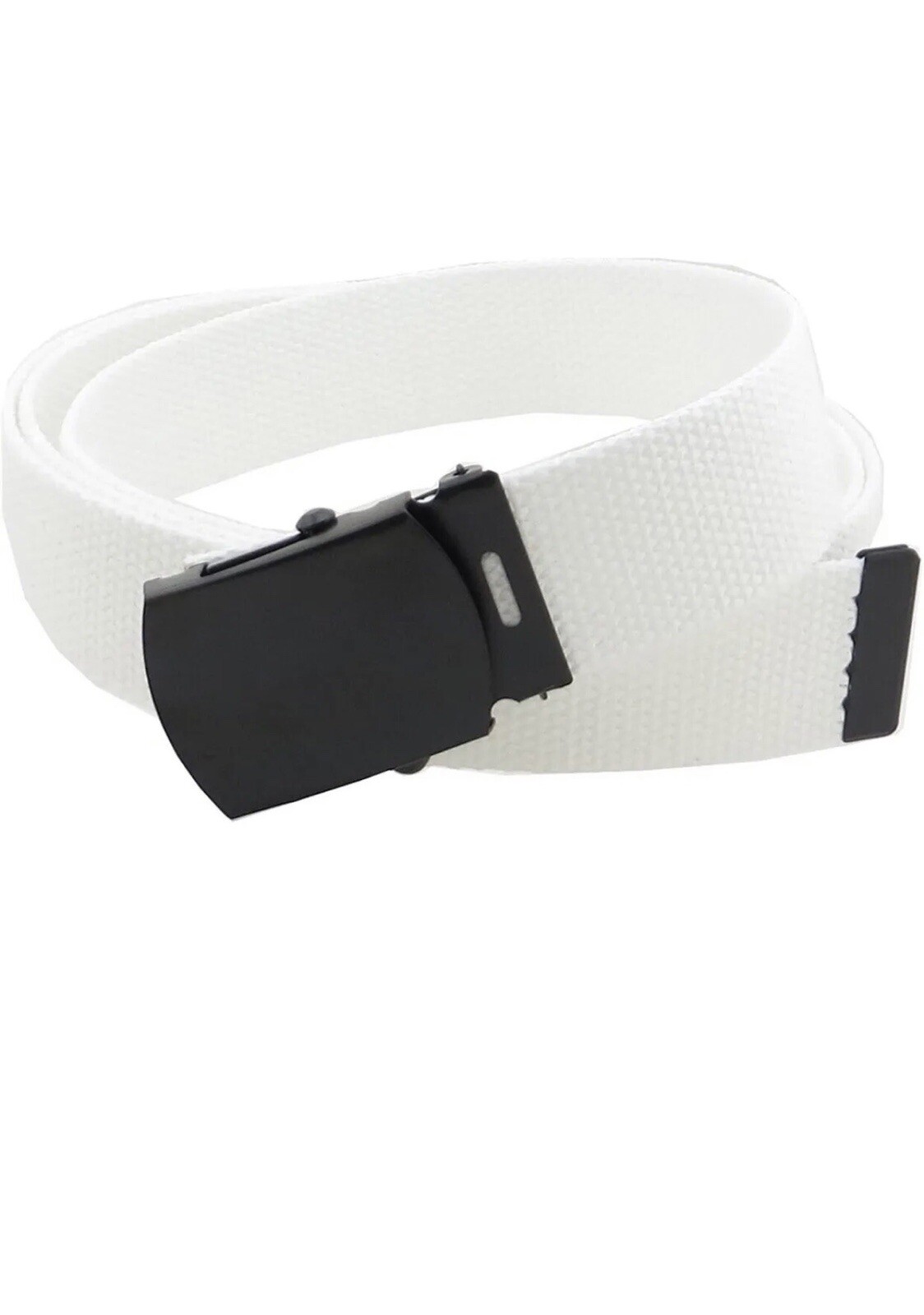 NEW ADJUSTABLE 56”CANVAS MILITARY WEB BELT BLACK SILVER BUCKLE BUY 2 GET 1 FREE